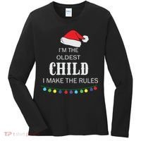 Christmas I'm Oldest Child I Make The Rules Christmas Lights Xmas Women's Long Sleeve Shirt thumb 0