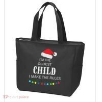 Christmas I'm Oldest Child I Make The Rules Christmas Lights Xmas Tote Bag thumb 3