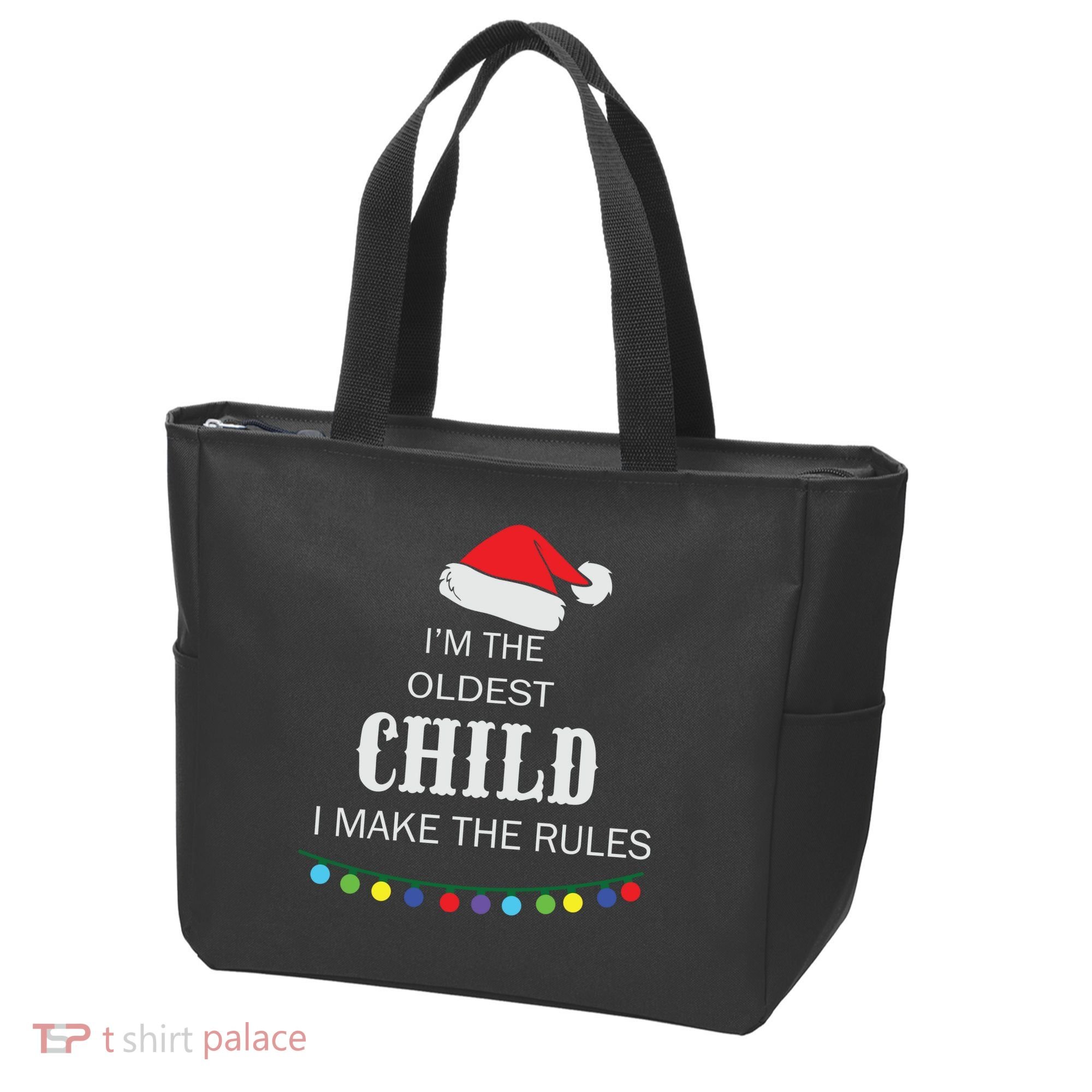Christmas I'm Oldest Child I Make The Rules Christmas Lights Xmas Tote Bag