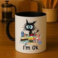Cats I'm Ok Funny Quilting Love Cats Coffee Mug thumb 4