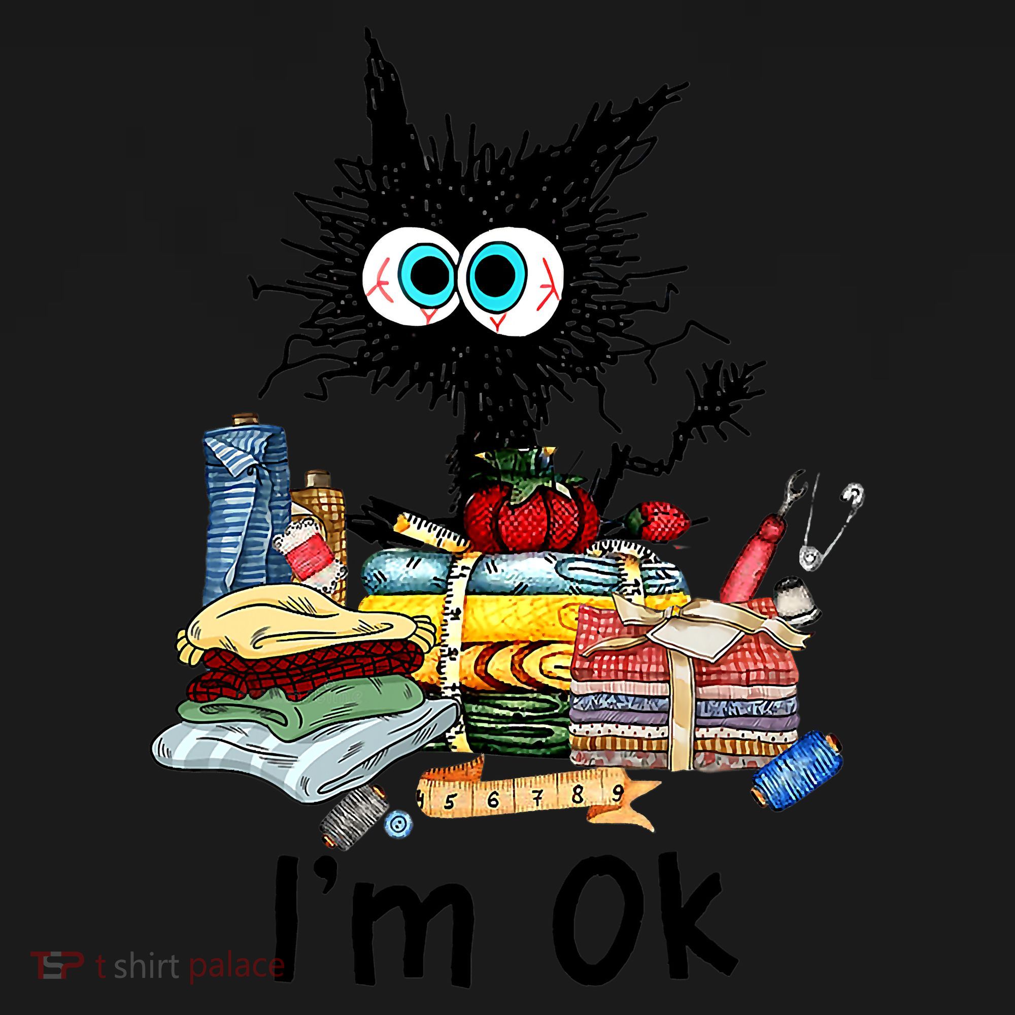 Cats I'm Ok Funny Quilting Love Cats Baby Bodysuit