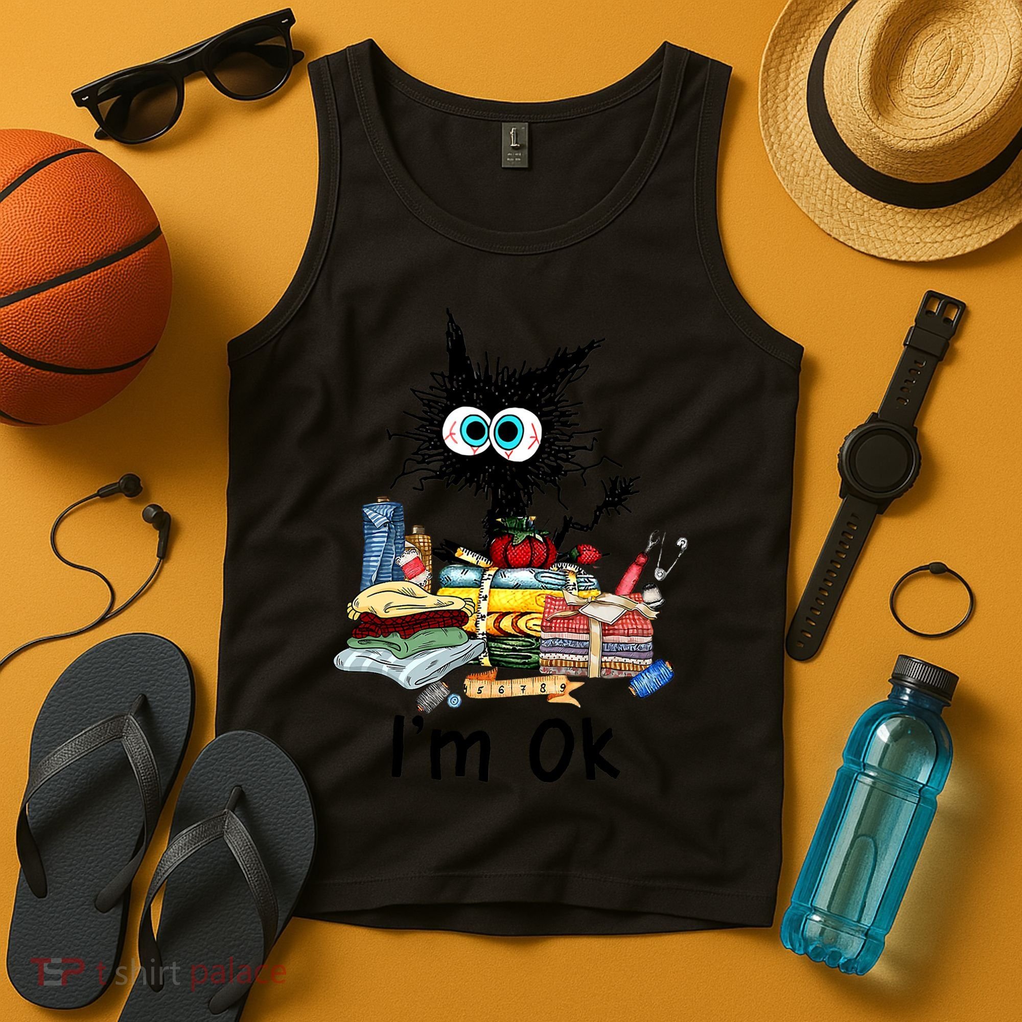 Cats I'm Ok Funny Quilting Love Cats Tank Top