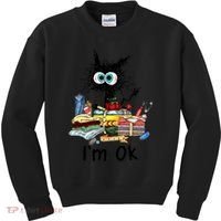 Cats I'm Ok Funny Quilting Love Cats Kids Sweatshirt thumb 0