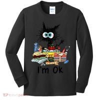 Cats I'm Ok Funny Quilting Love Cats Kids Long Sleeve Shirt thumb 0