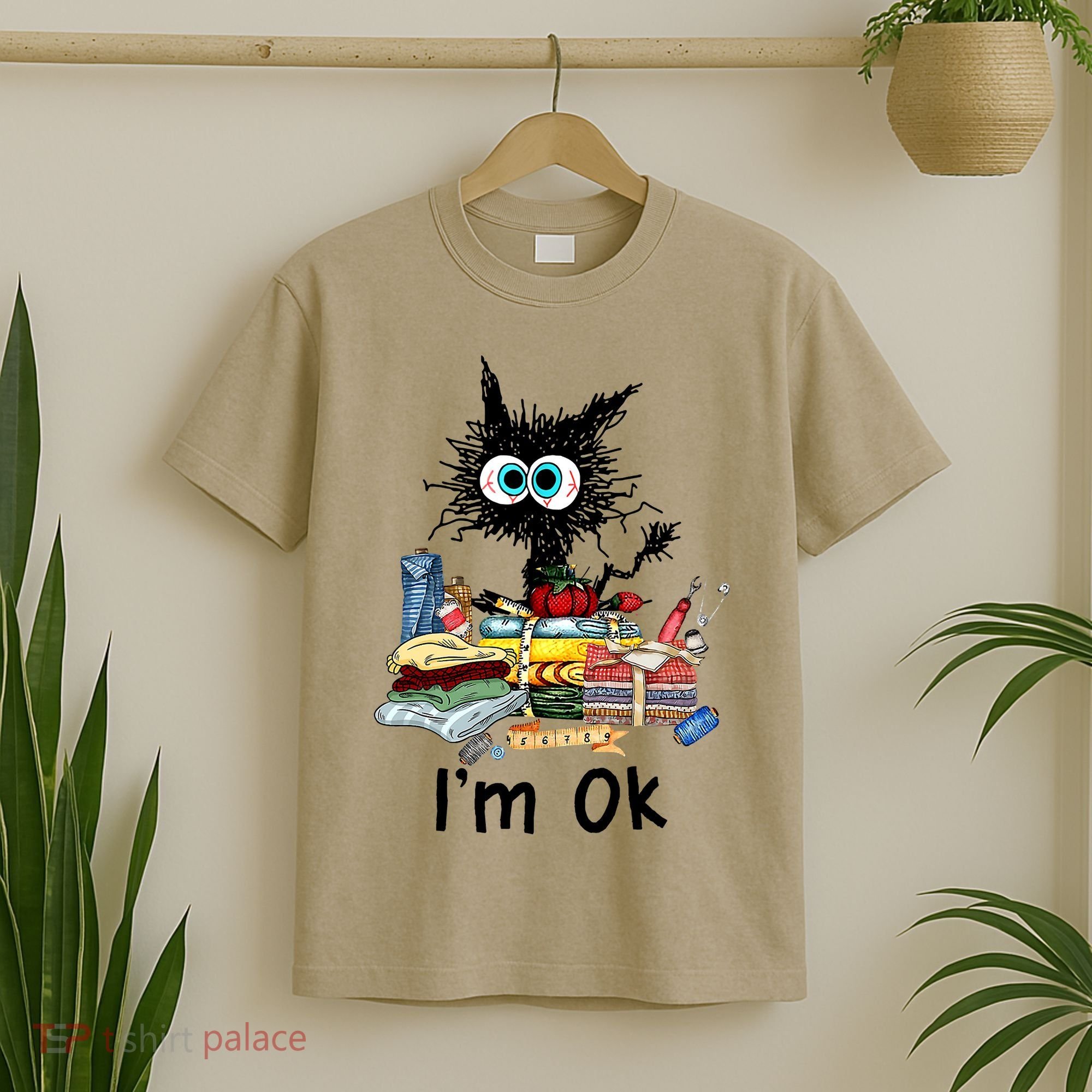 Cats I'm Ok Funny Quilting Love Cats T-Shirt