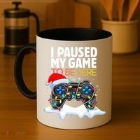 Christmas I Paused My Game To Be Here Funny Gamer  Coffee Mug thumb 4
