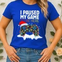 Christmas I Paused My Game To Be Here Funny Gamer  Women's T-Shirt thumb 2