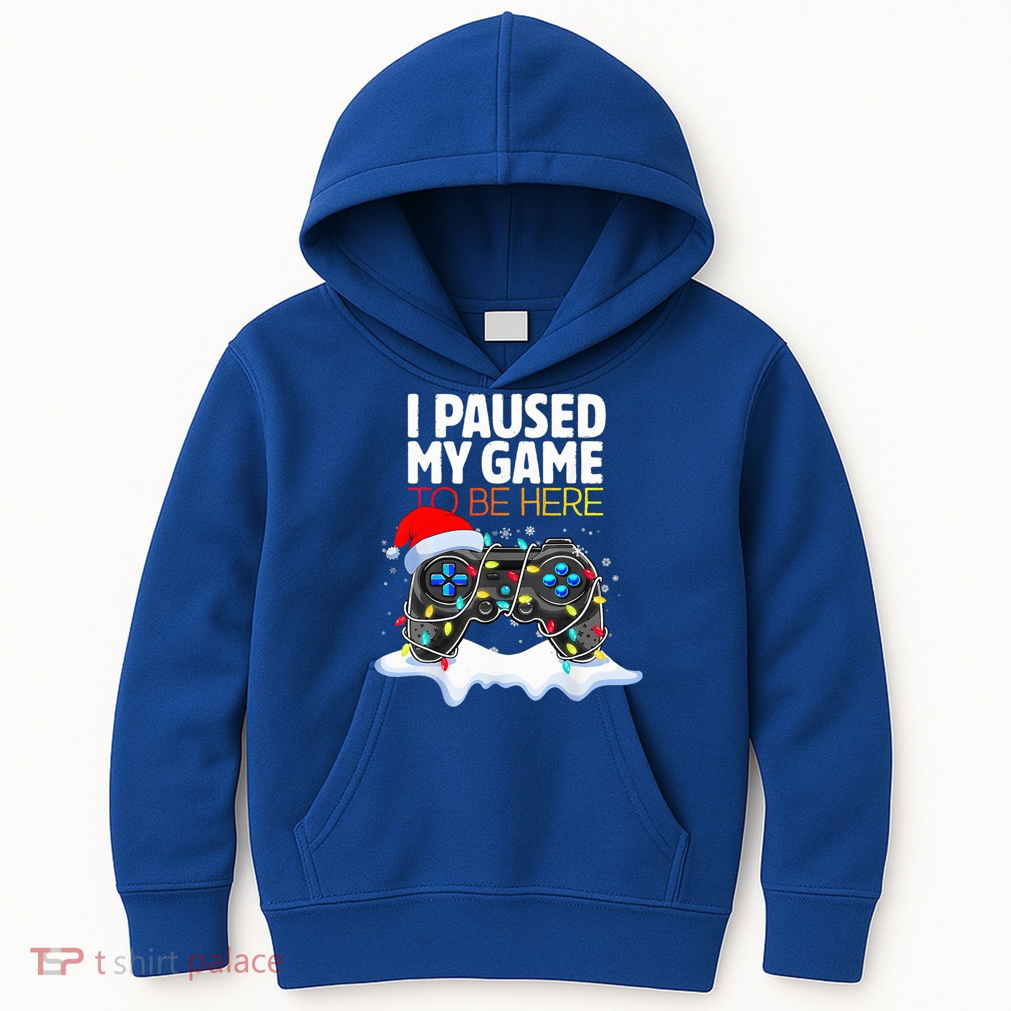 Christmas I Paused My Game To Be Here Funny Gamer  Kids Hoodie