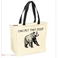 Can I Pet That Dog Funny Bear Tote Bag thumb 2