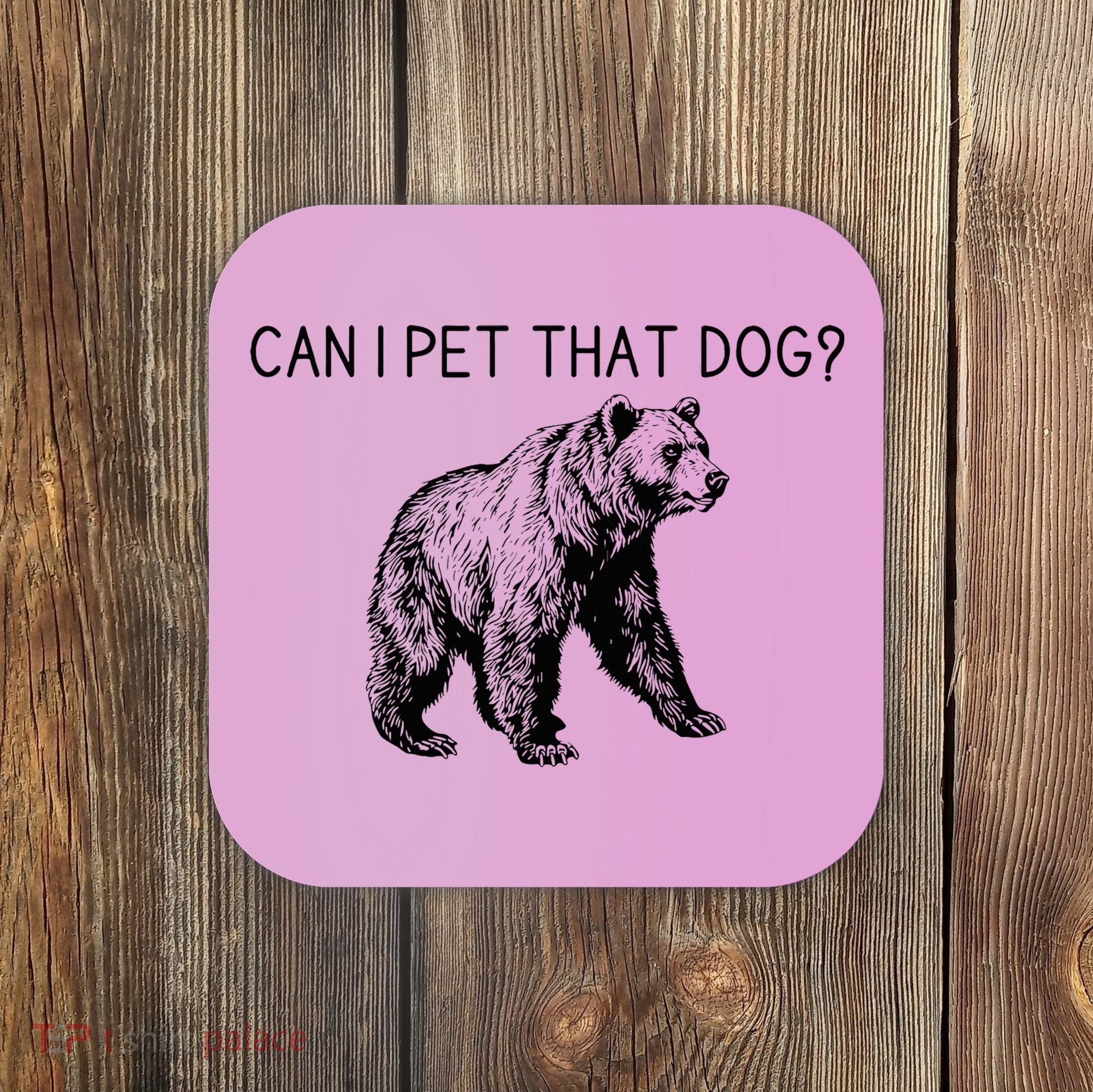 Can I Pet That Dog Funny Bear Coaster