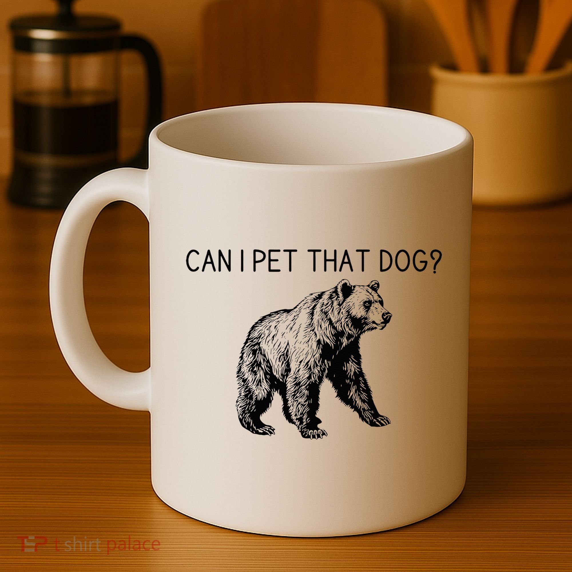 Can I Pet That Dog Funny Bear Coffee Mug