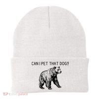 Can I Pet That Dog Funny Bear Beanie thumb 0