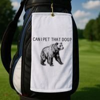 Can I Pet That Dog Funny Bear Golf Towel thumb 2