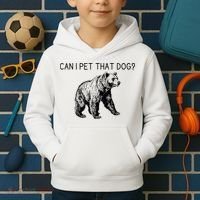 Can I Pet That Dog Funny Bear Kids Hoodie thumb 2
