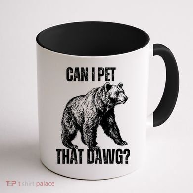 Can I Pet That Dog Bear Meme Funny Dog Coffee Mug back