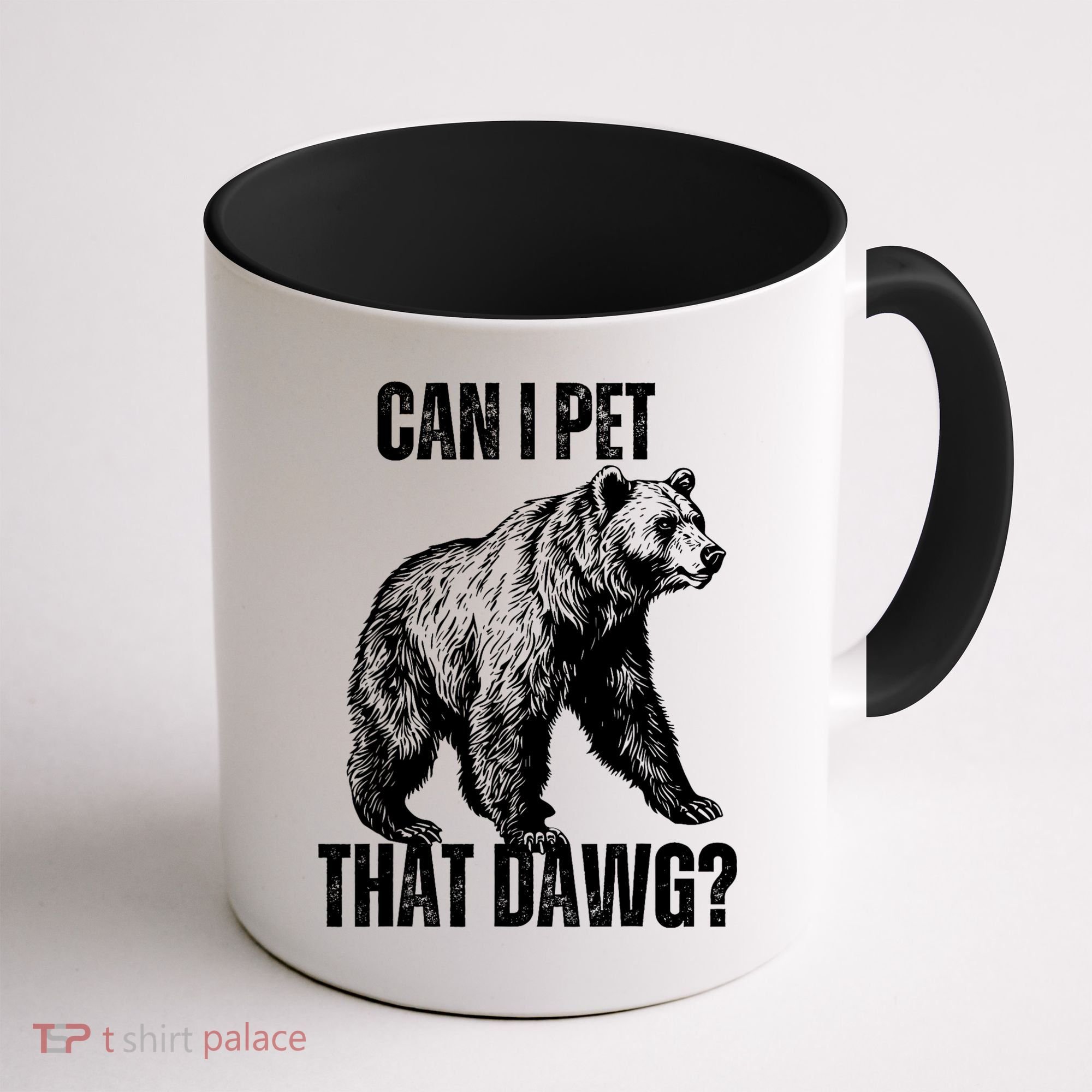 Can I Pet That Dog Bear Meme Funny Dog Coffee Mug