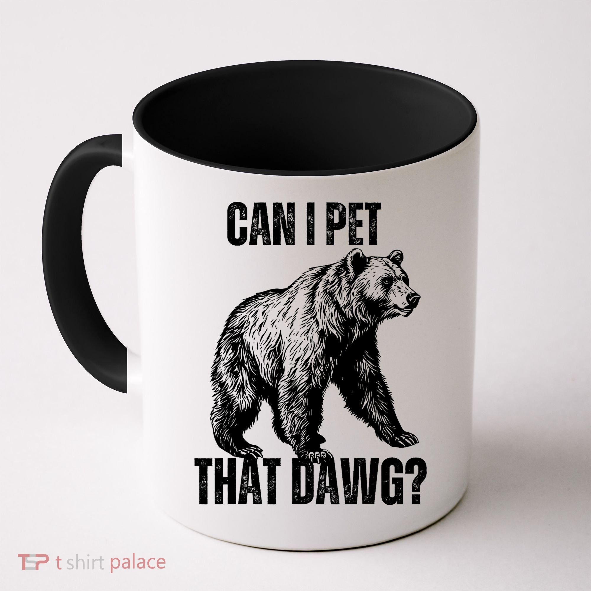 Can I Pet That Dog Bear Meme Funny Dog Coffee Mug