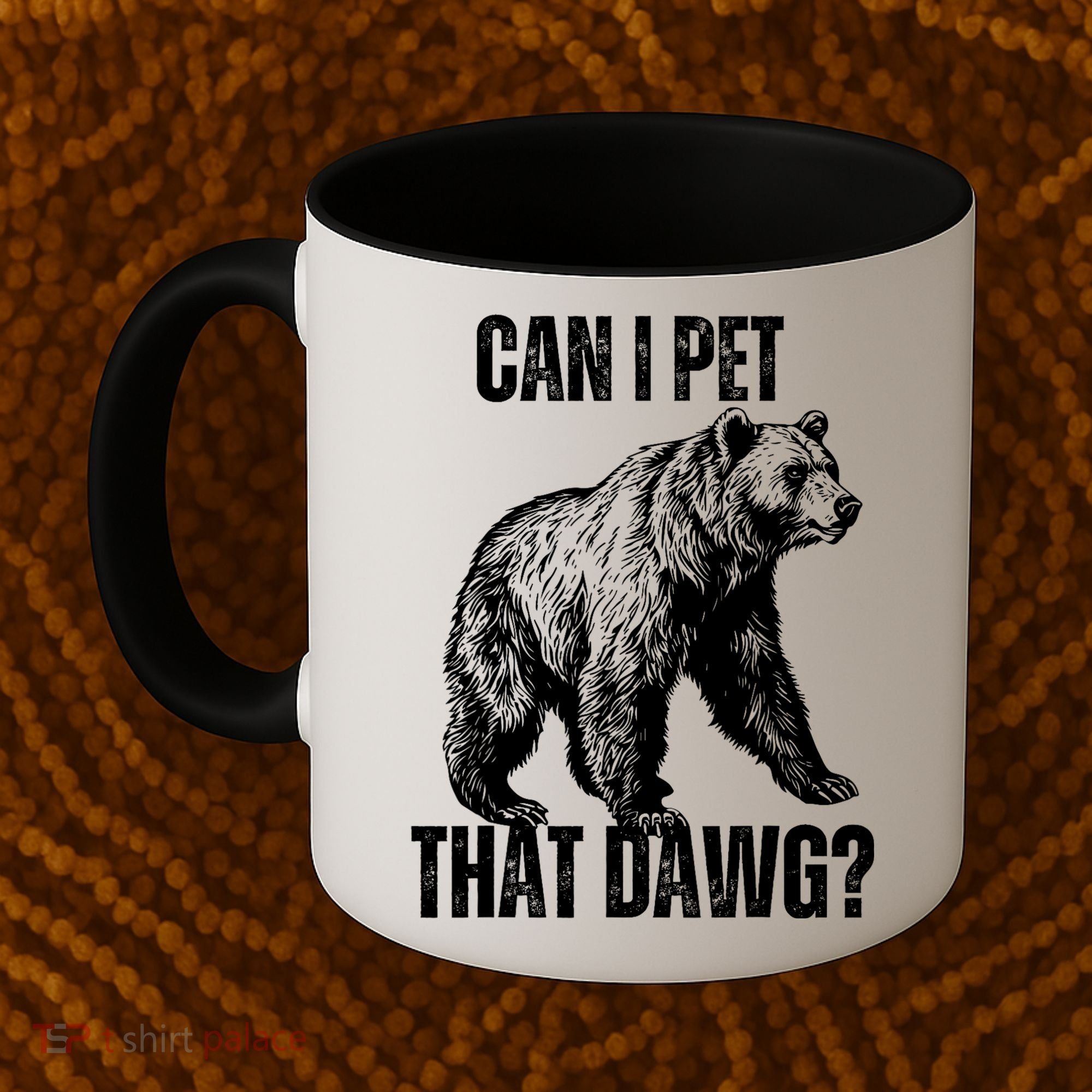 Can I Pet That Dog Bear Meme Funny Dog Coffee Mug
