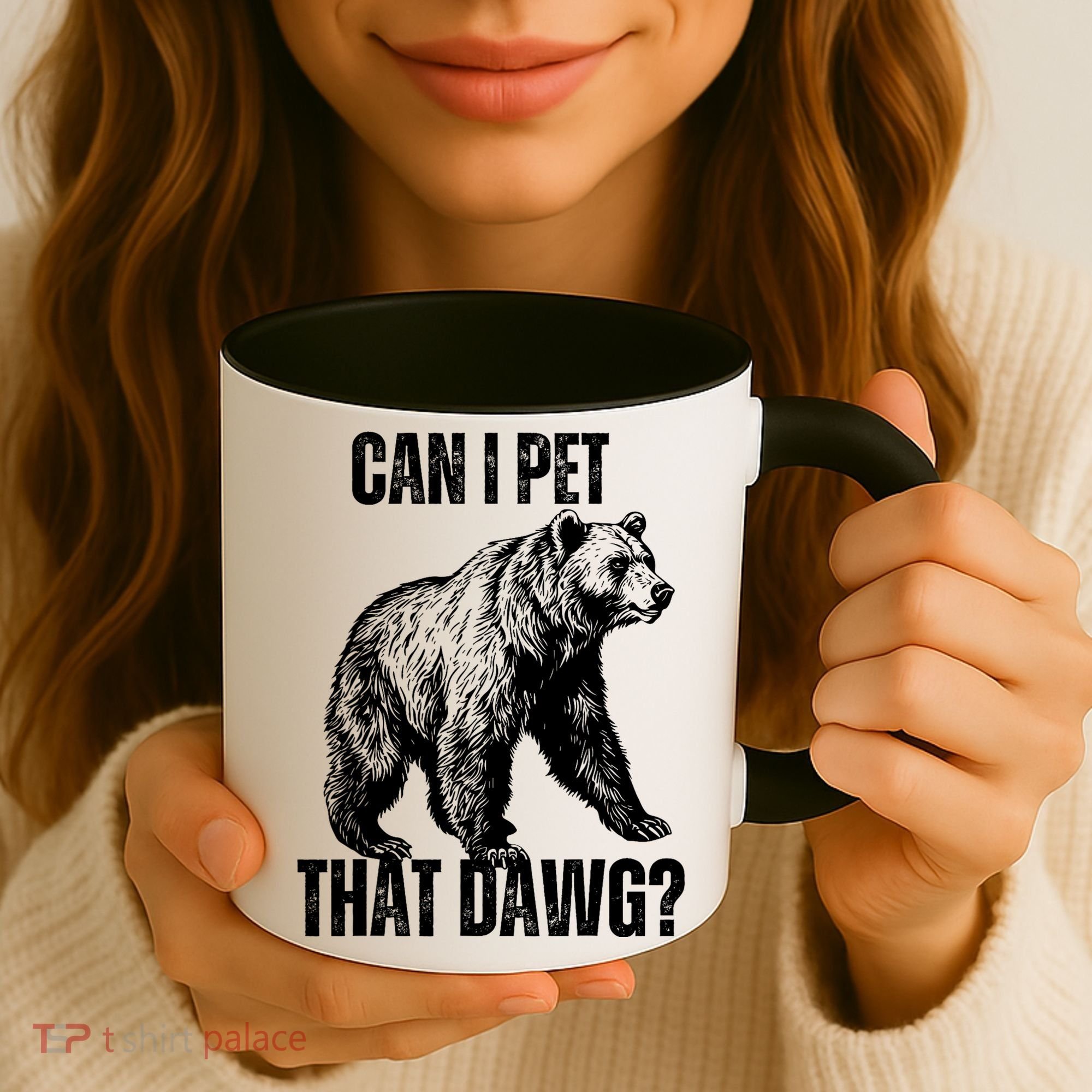 Can I Pet That Dog Bear Meme Funny Dog Coffee Mug