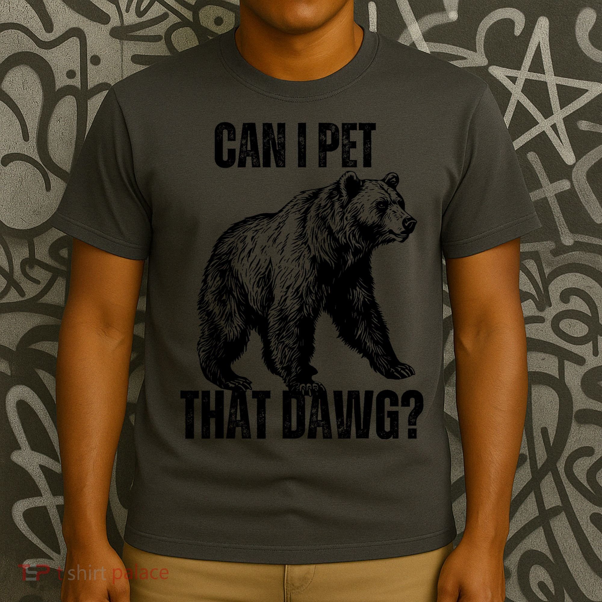 Can I Pet That Dog Bear Meme Funny Dog T-Shirt