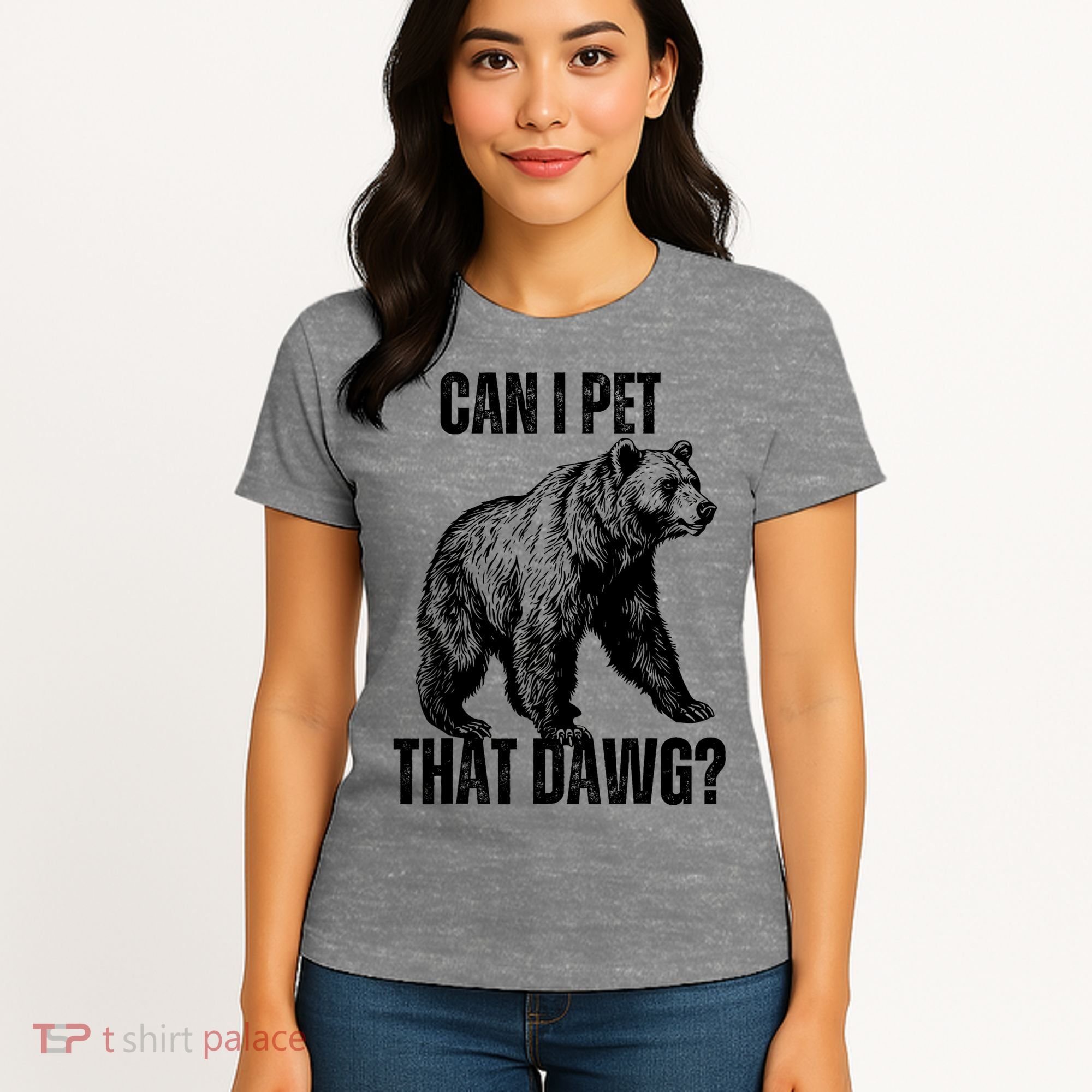 Can I Pet That Dog Bear Meme Funny Dog Women's T-Shirt