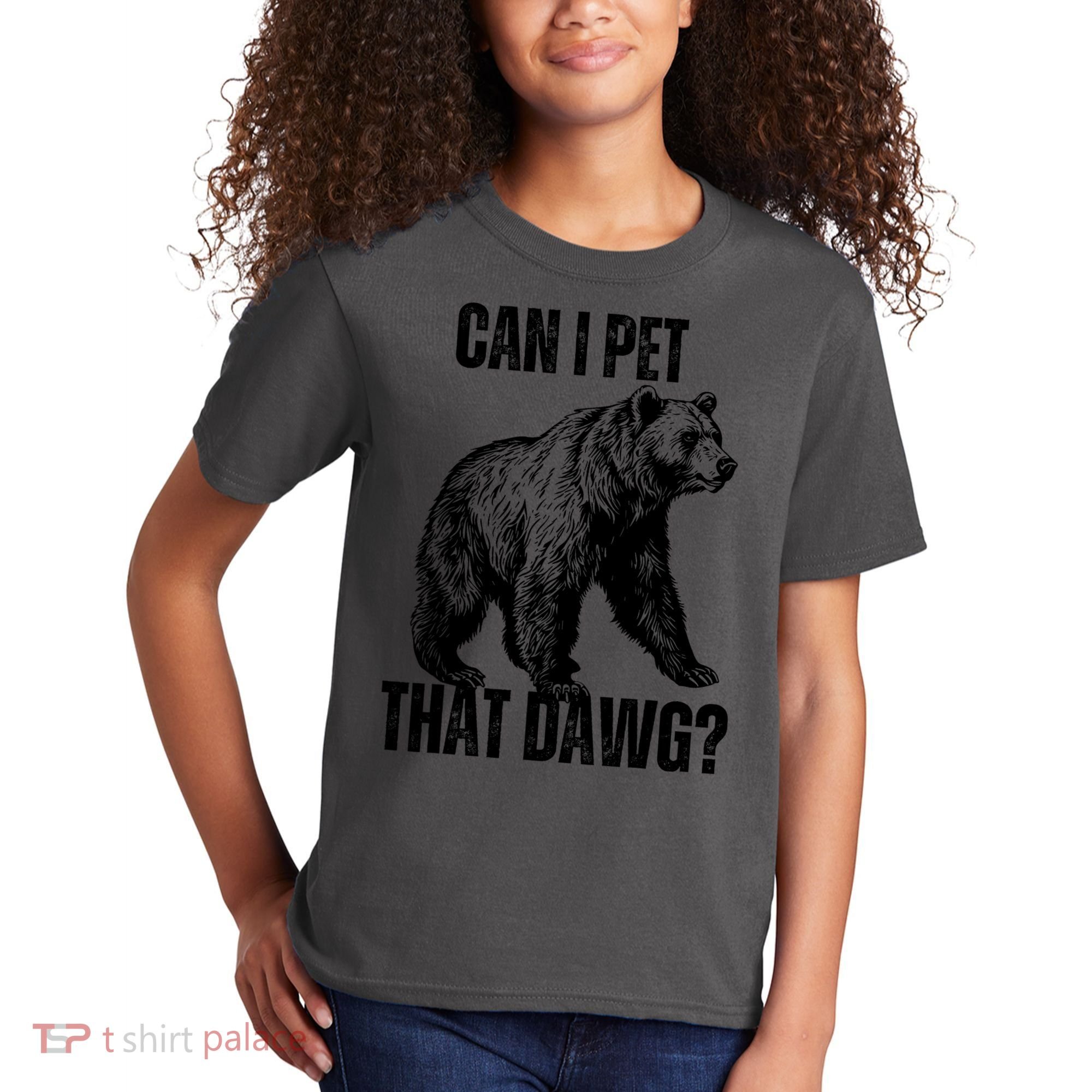 Can I Pet That Dog Bear Meme Funny Dog Kids T-Shirt