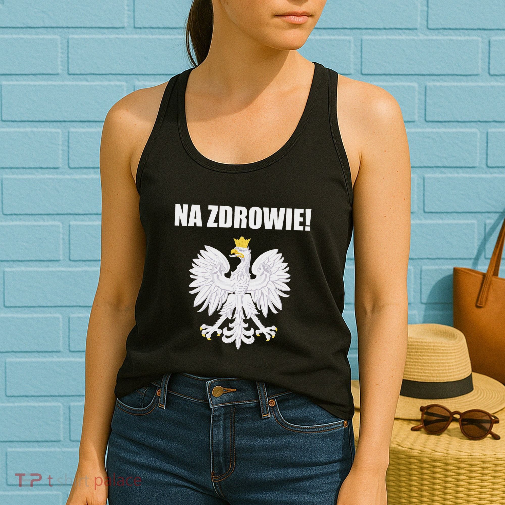 Cheers In Polish Coat Of Arms Souvenir Funny Na Zdrowie Women's Tank Top