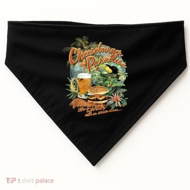 Cheeseburger In Paradise Heaven On Earth Funny Gift USA-Made Doggie Bandana