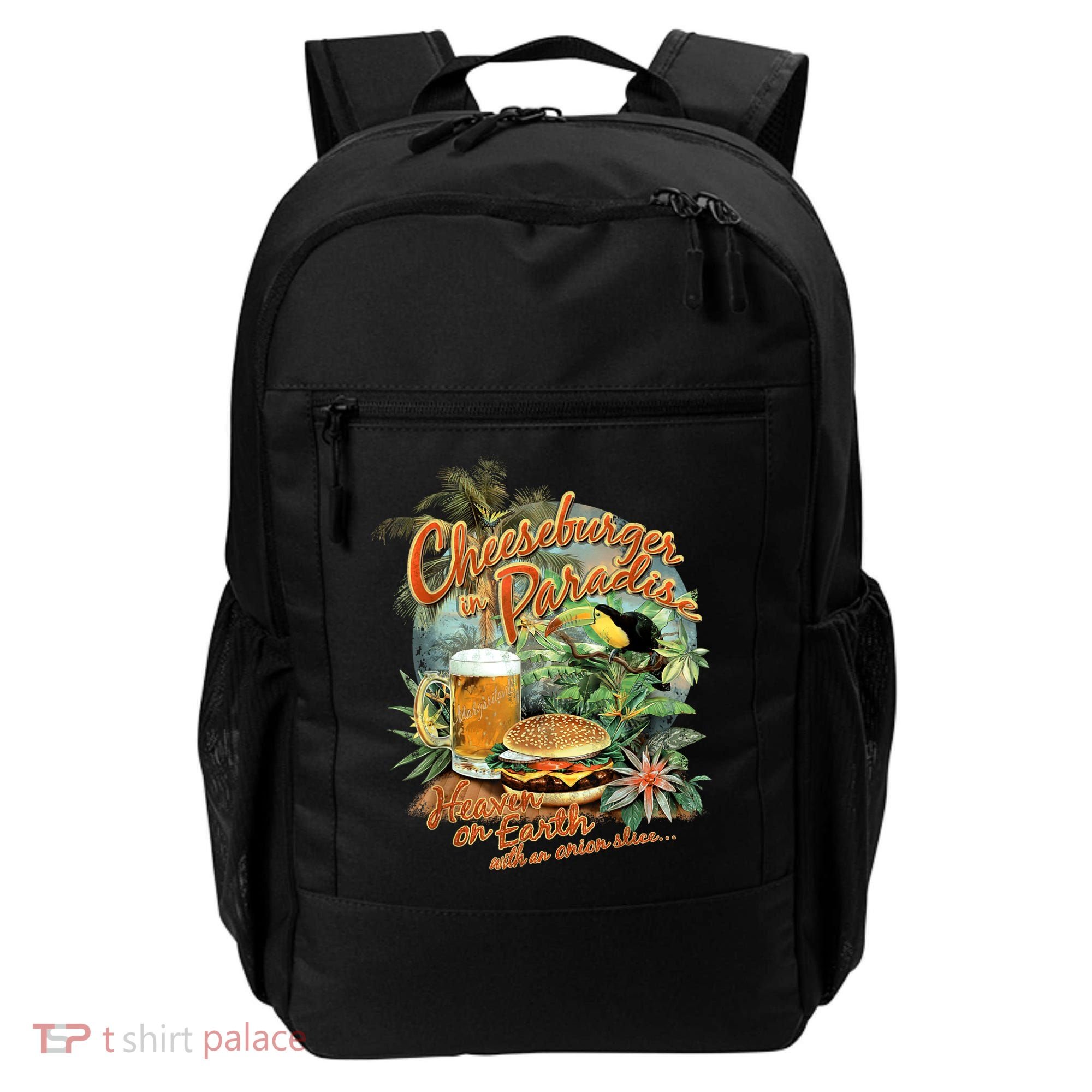 Cheeseburger In Paradise Heaven On Earth Funny Gift Backpack