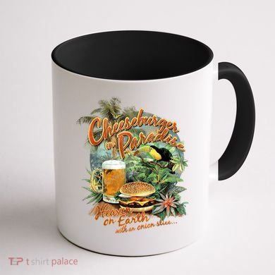 Cheeseburger In Paradise Heaven On Earth Funny Gift Coffee Mug back