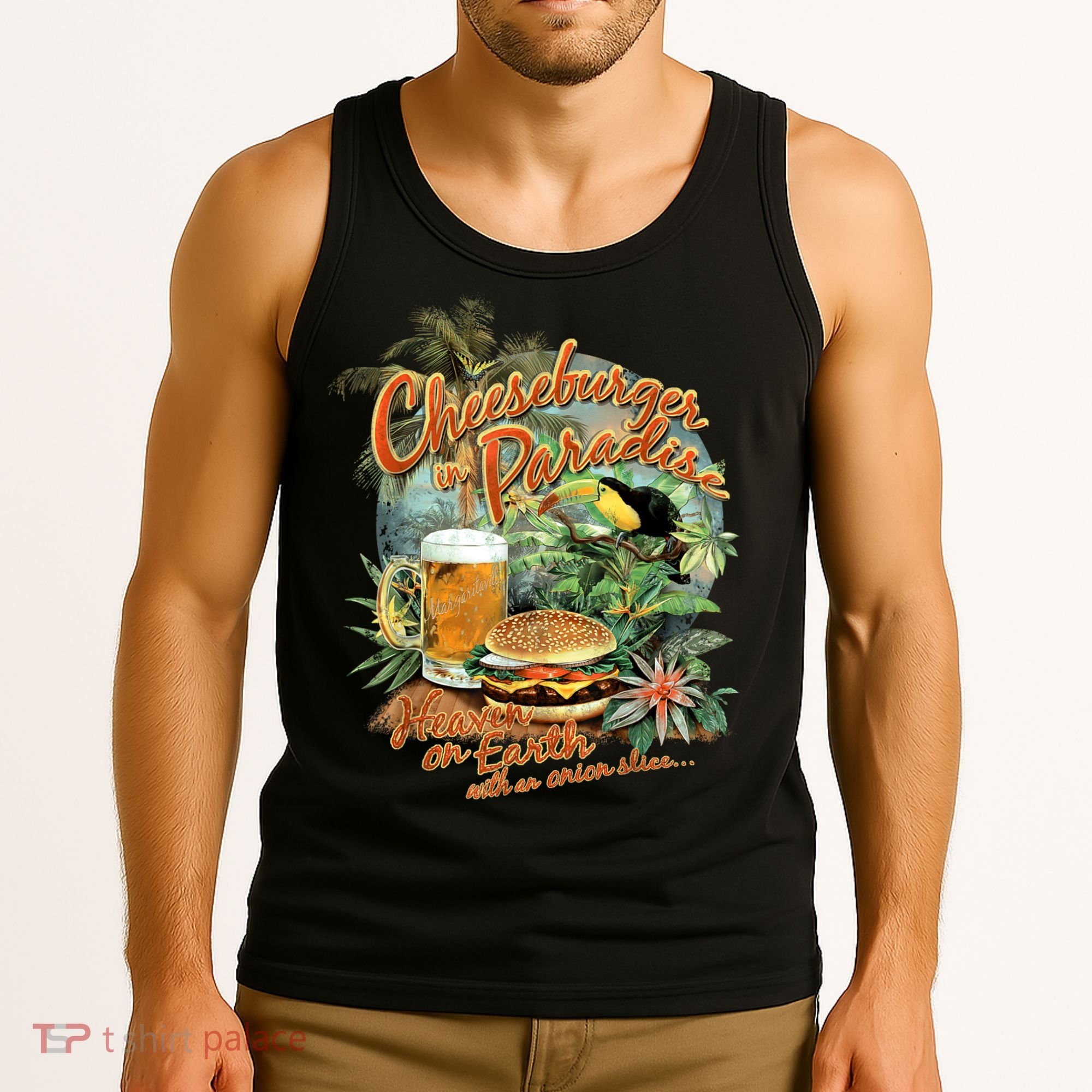 Cheeseburger In Paradise Heaven On Earth Funny Gift Tank Top