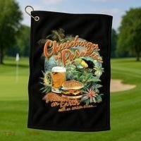 Cheeseburger In Paradise Heaven On Earth Funny Gift Golf Towel thumb 1