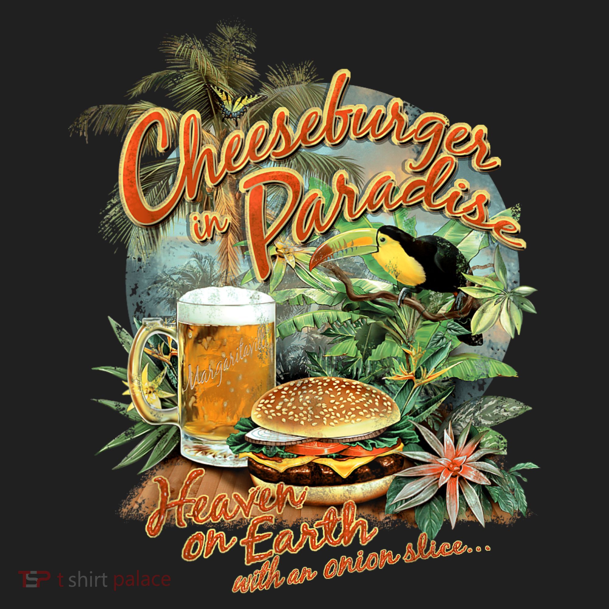Cheeseburger In Paradise Heaven On Earth Funny Gift Golf Towel