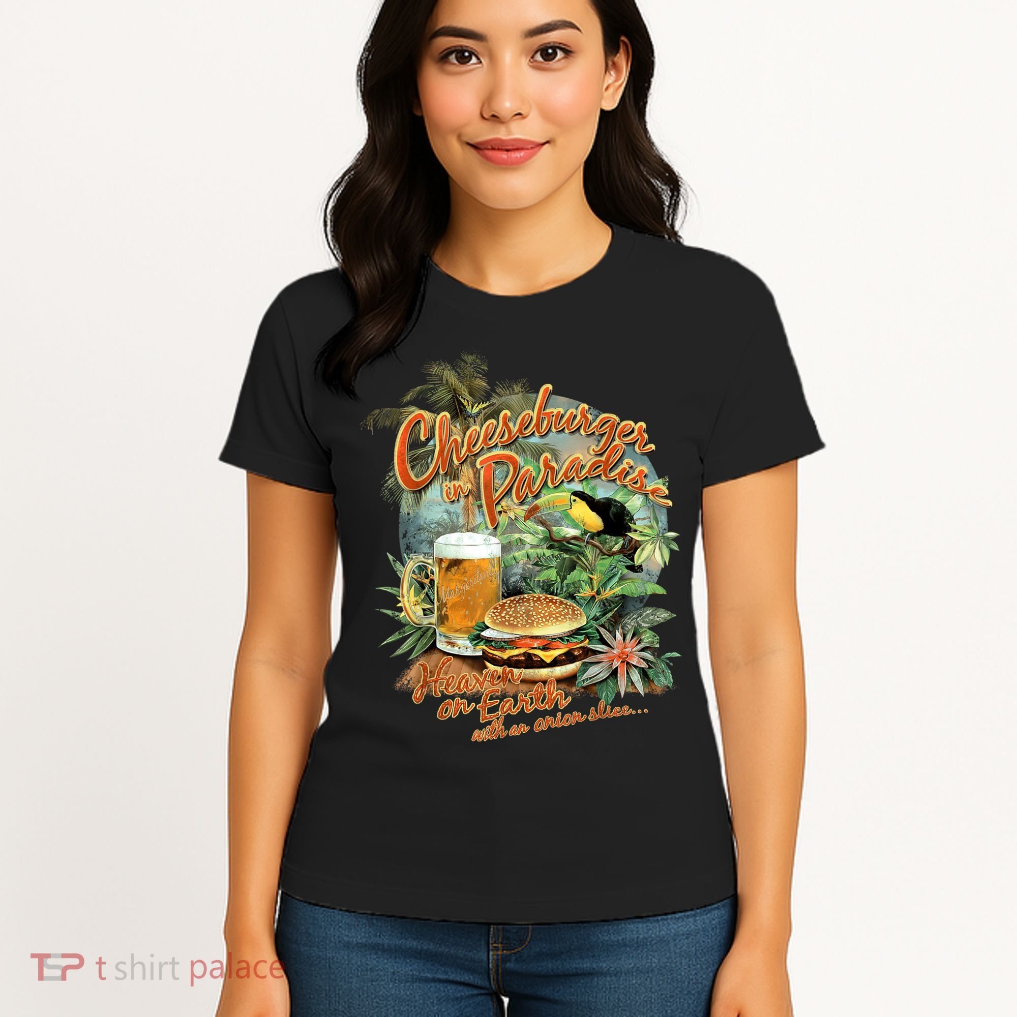 Cheeseburger In Paradise Heaven On Earth Funny Gift Women's T-Shirt