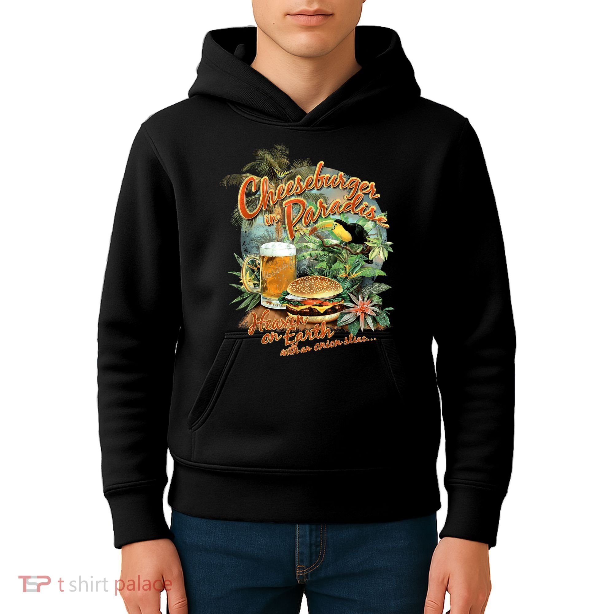Cheeseburger In Paradise Heaven On Earth Funny Gift Kids Hoodie