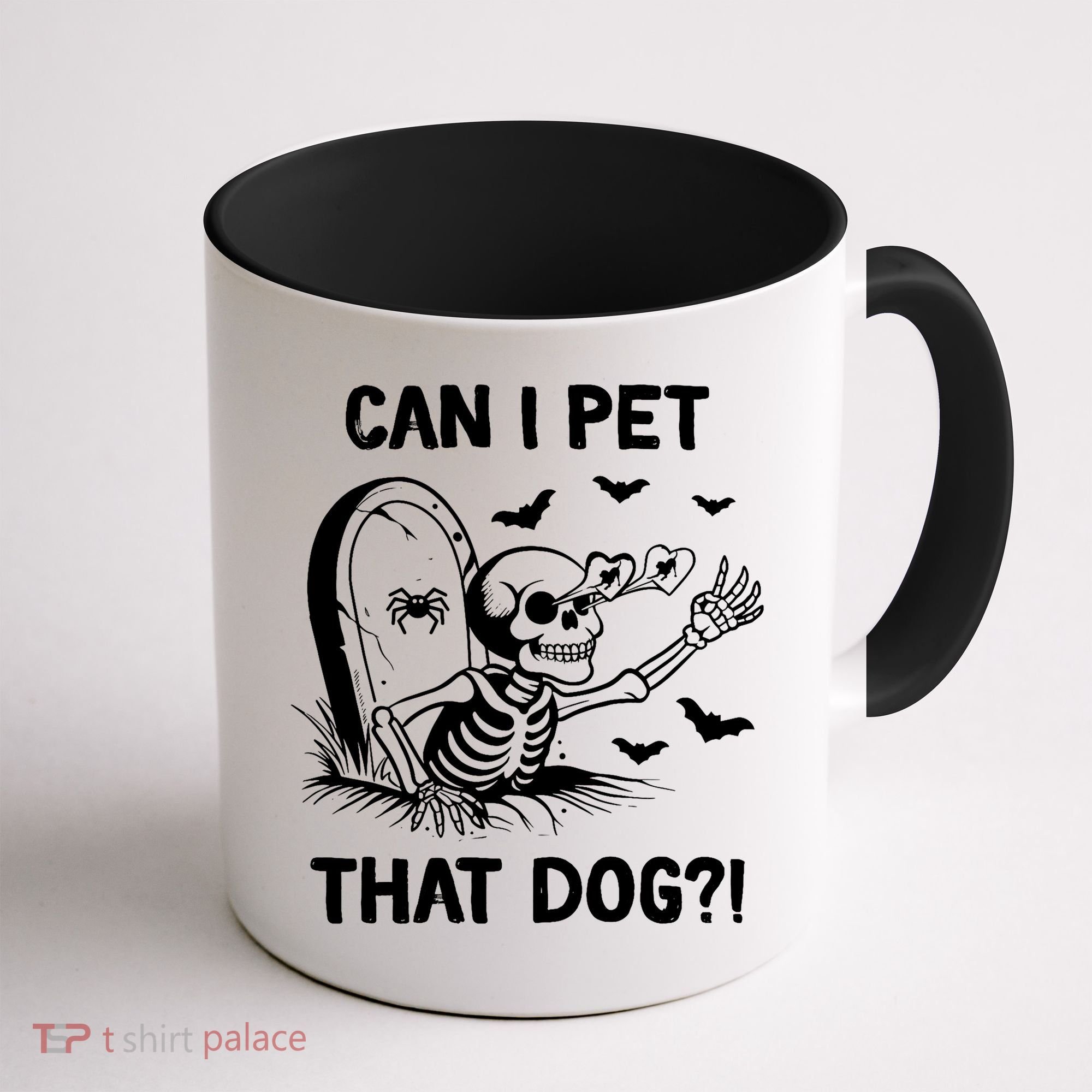 Can I Pet That Dog Halloween Skeleton Coffee Mug