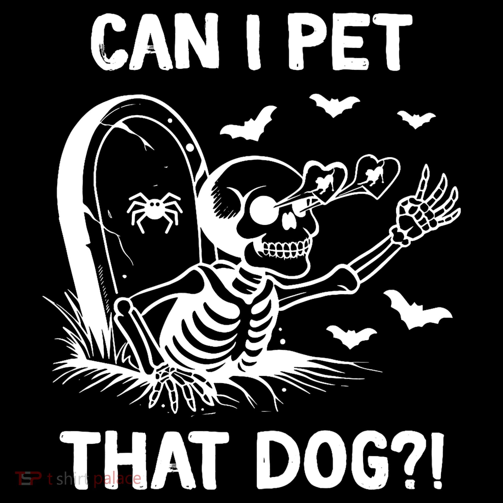 Can I Pet That Dog Halloween Skeleton Women's Hoodie