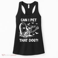 Can I Pet That Dog Halloween Skeleton Women's Tank Top thumb 0