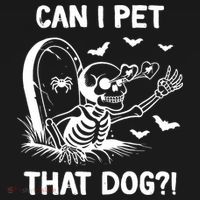 Can I Pet That Dog Halloween Skeleton Visor thumb 3