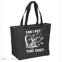 Can I Pet That Dog Halloween Skeleton Tote Bag thumb 2