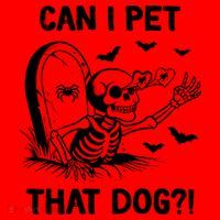 Can I Pet That Dog Halloween Skeleton Santa Hat thumb 1