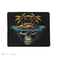 Cool Island Palm Trees Skull Beach Pirate Nautical Mousepad thumb 0