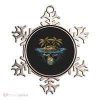 Cool Island Palm Trees Skull Beach Pirate Nautical Ornament thumb 0
