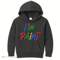 Cute Im Paint Childens Finger Painting Kids Hoodie thumb 0