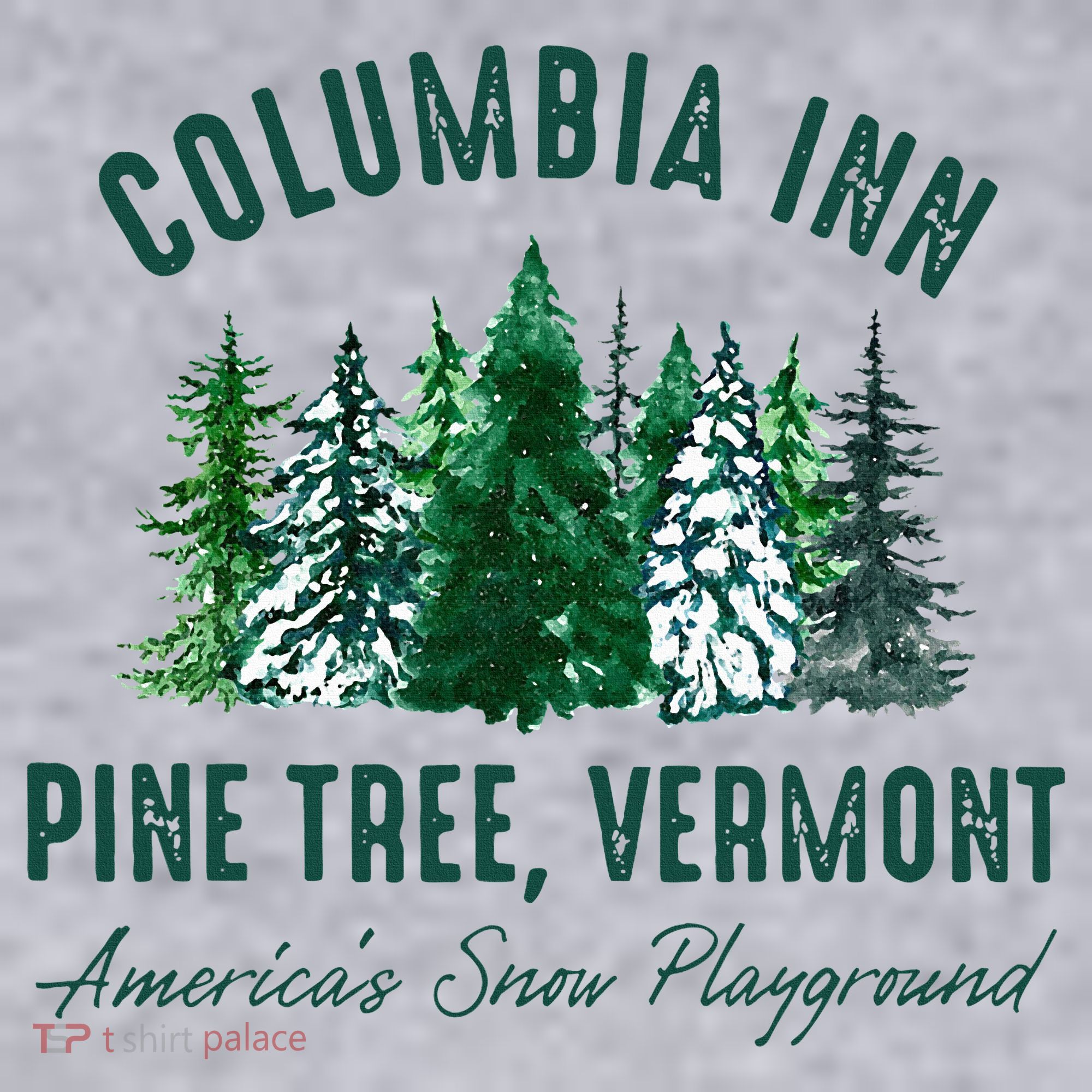 Columbia Inn Pine Tree Vermont Merry Christmas Women's Sweatshirt