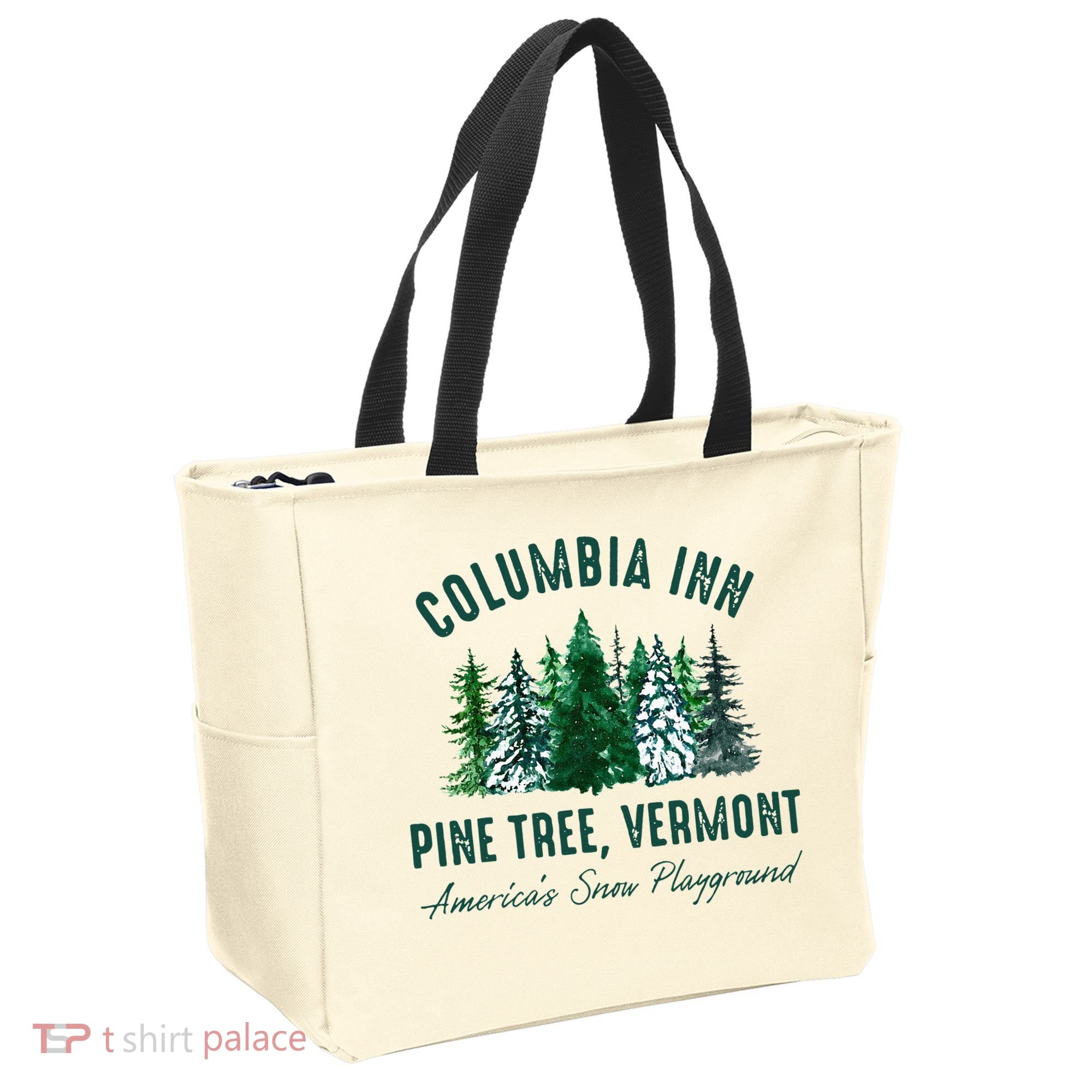 Columbia Inn Pine Tree Vermont Merry Christmas Tote Bag