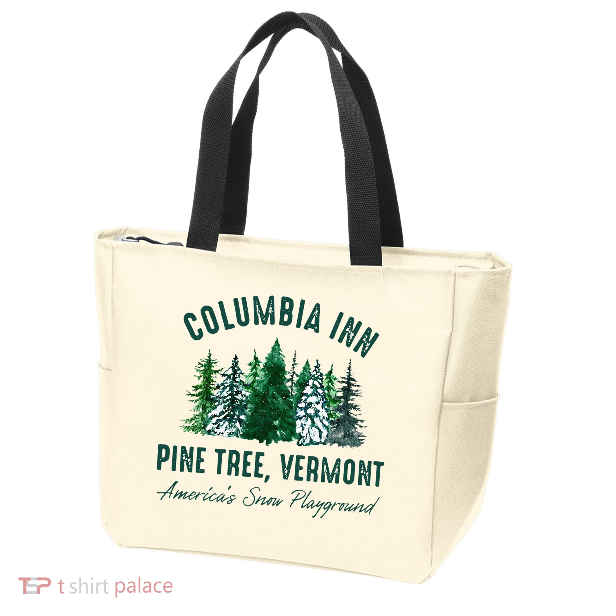 Columbia Inn Pine Tree Vermont Merry Christmas Tote Bag