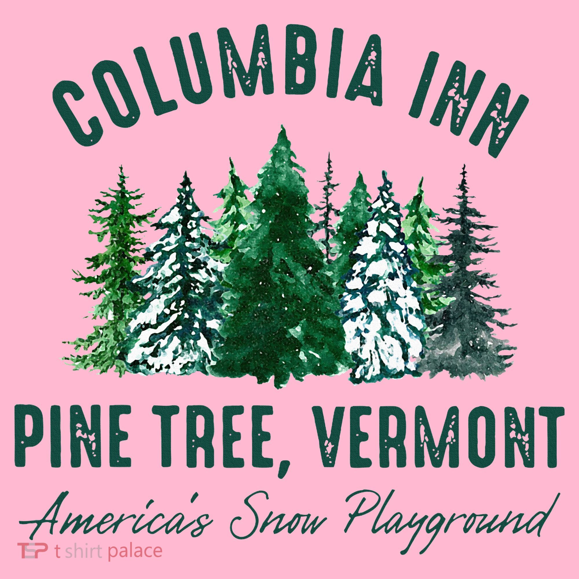 Columbia Inn Pine Tree Vermont Merry Christmas Coaster