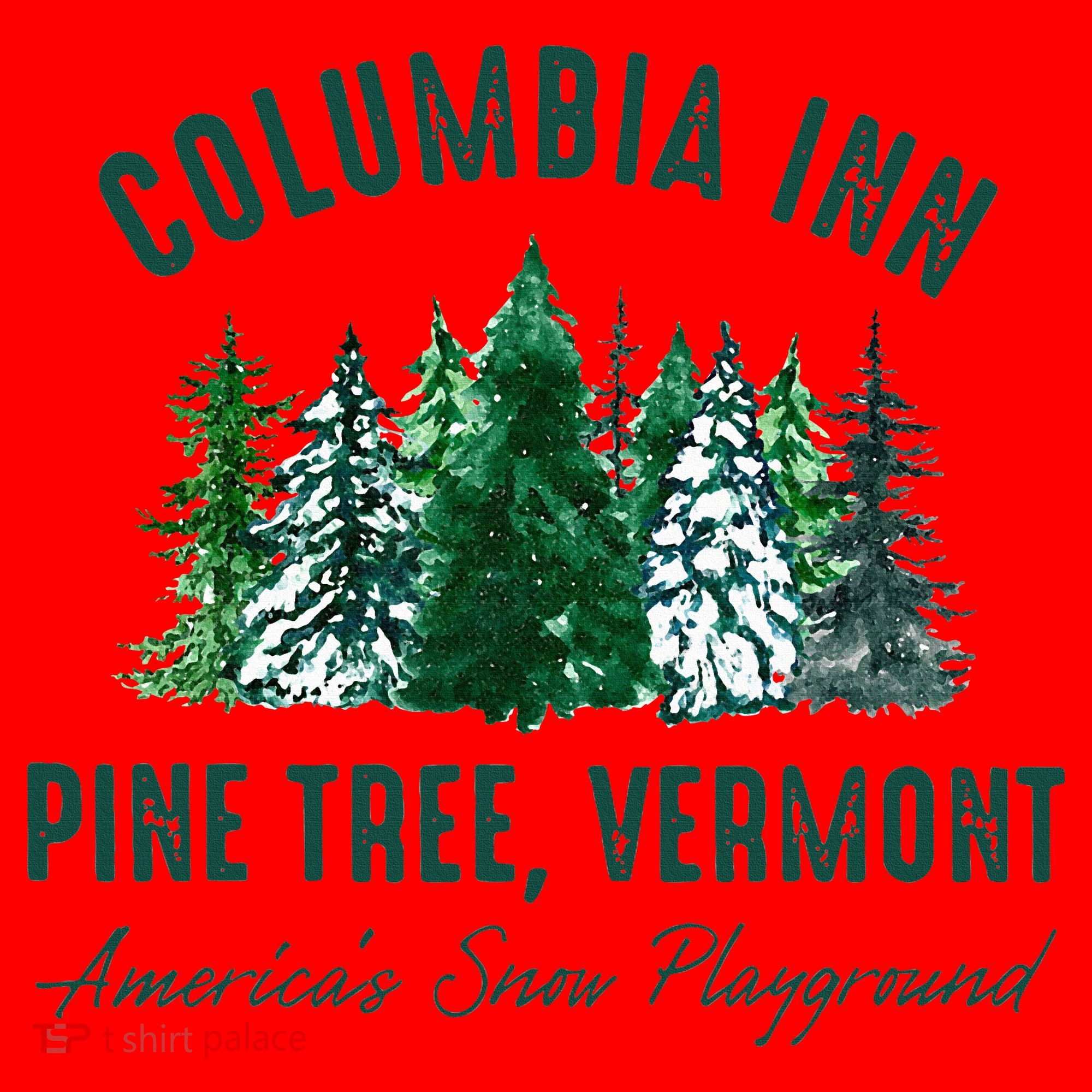 Columbia Inn Pine Tree Vermont Merry Christmas Santa Hat