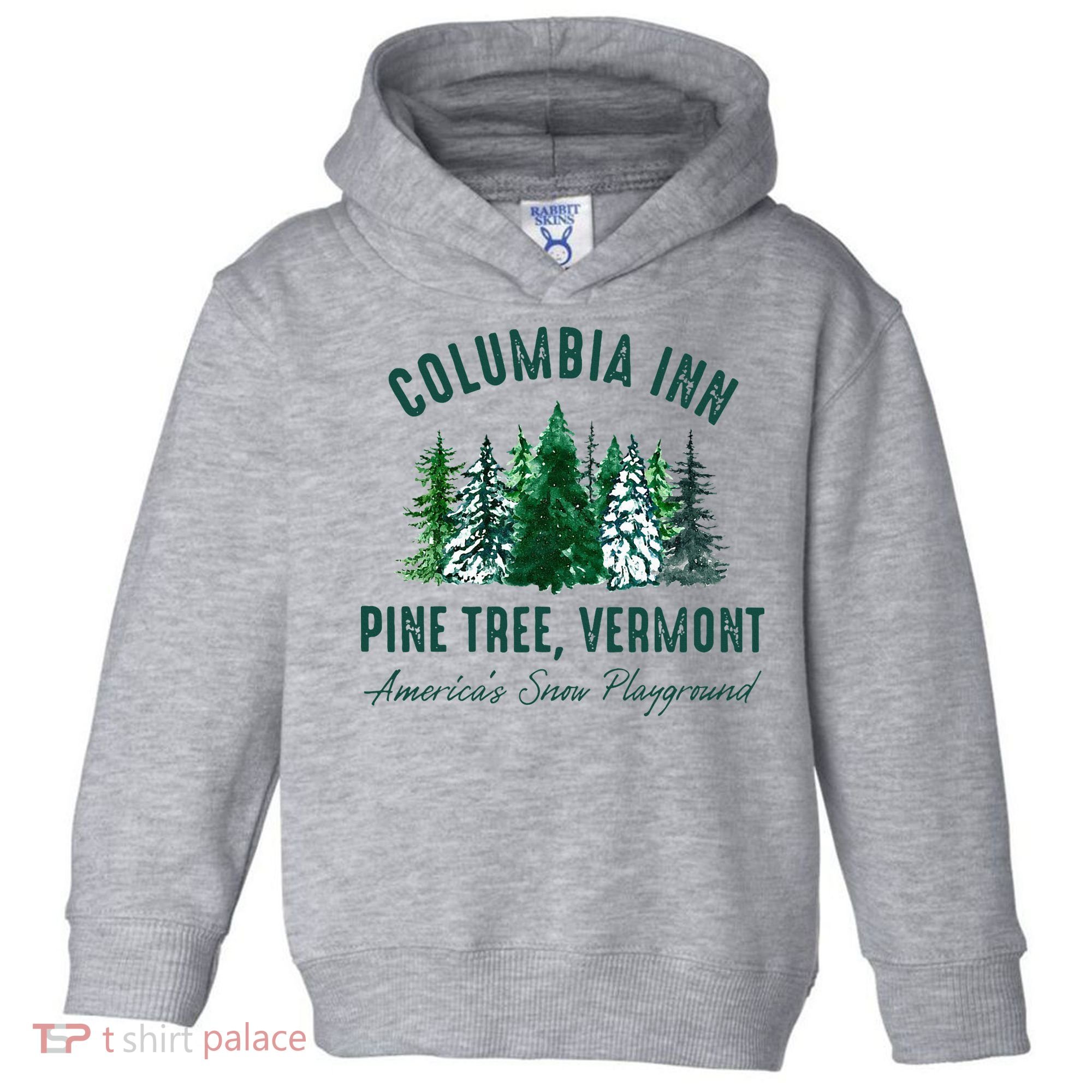 Columbia Inn Pine Tree Vermont Merry Christmas Toddler Hoodie